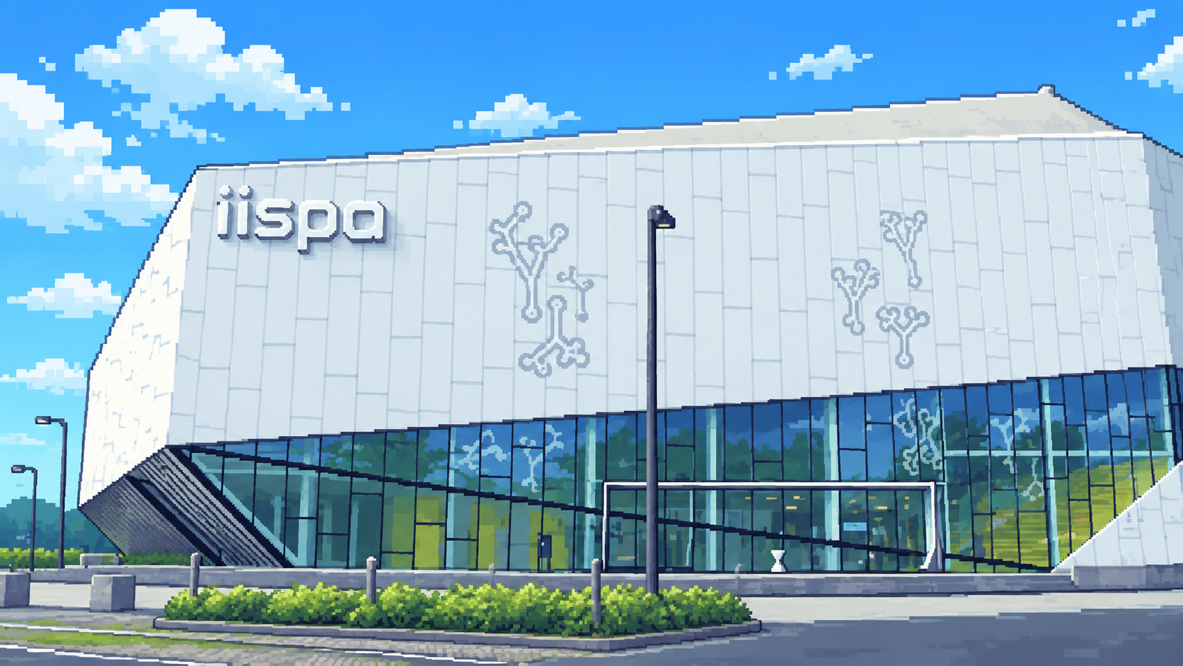 Pixelkunst van Topsporthal IISPA in Almelo