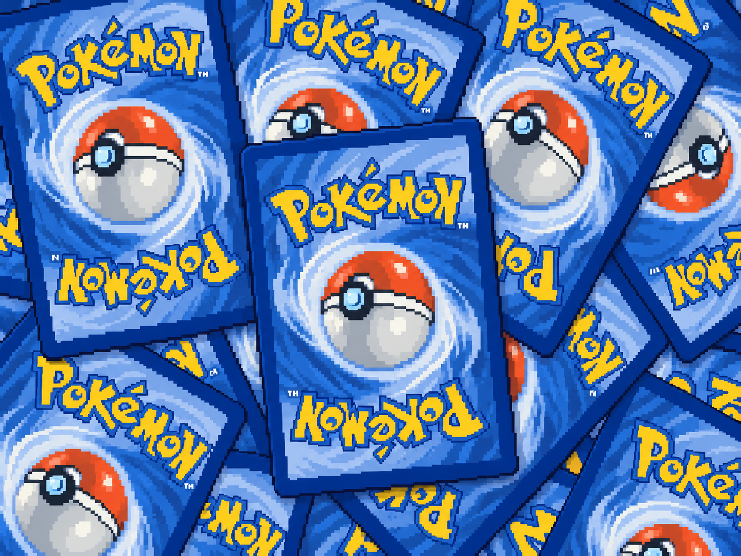 Pixelkunst collage van Pokemon kaarten
